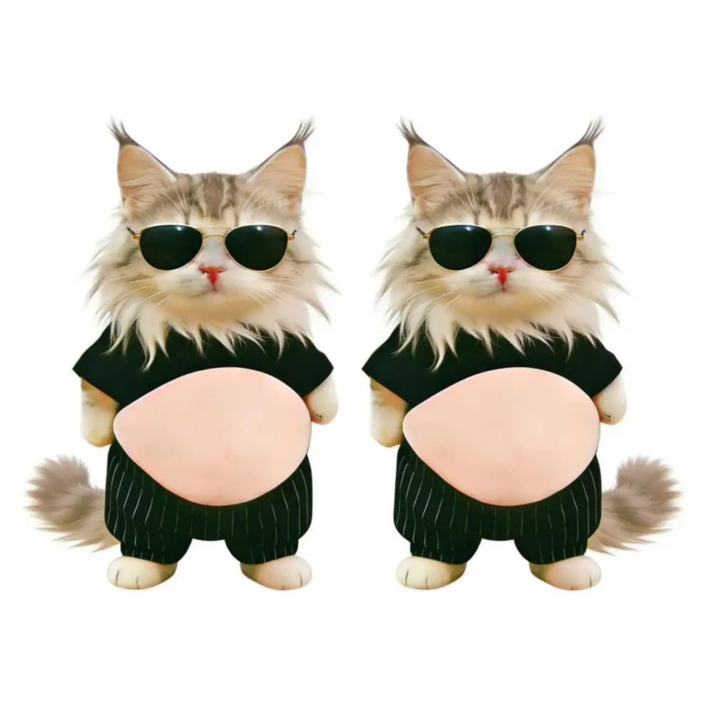 Shiba Inu Teddy Dog Belly Stickers Cute Puppy Wearing Outfit Silicone Self-Adhesive Stress Relief For Home Decor & Phone Oasis Select E