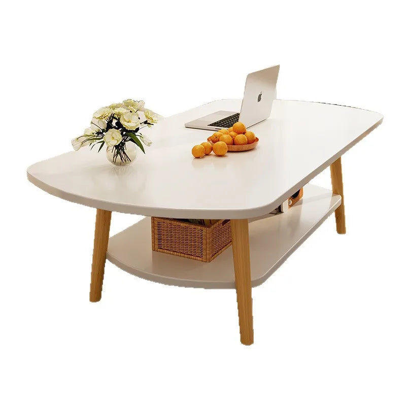 Coffee table living room small apartment multi-functional small tea table Nordic simple homestay double-layer small table Oasis Select