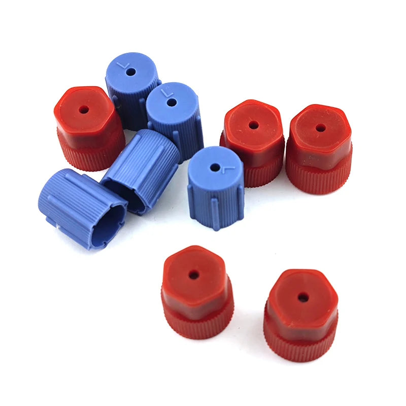 Hot 10Pcs/Set R134a Cap A/C Cap 13mm And 16mm Car Air Conditioning Service AC System Charging Port Caps Low Side And High Side Oasis Select