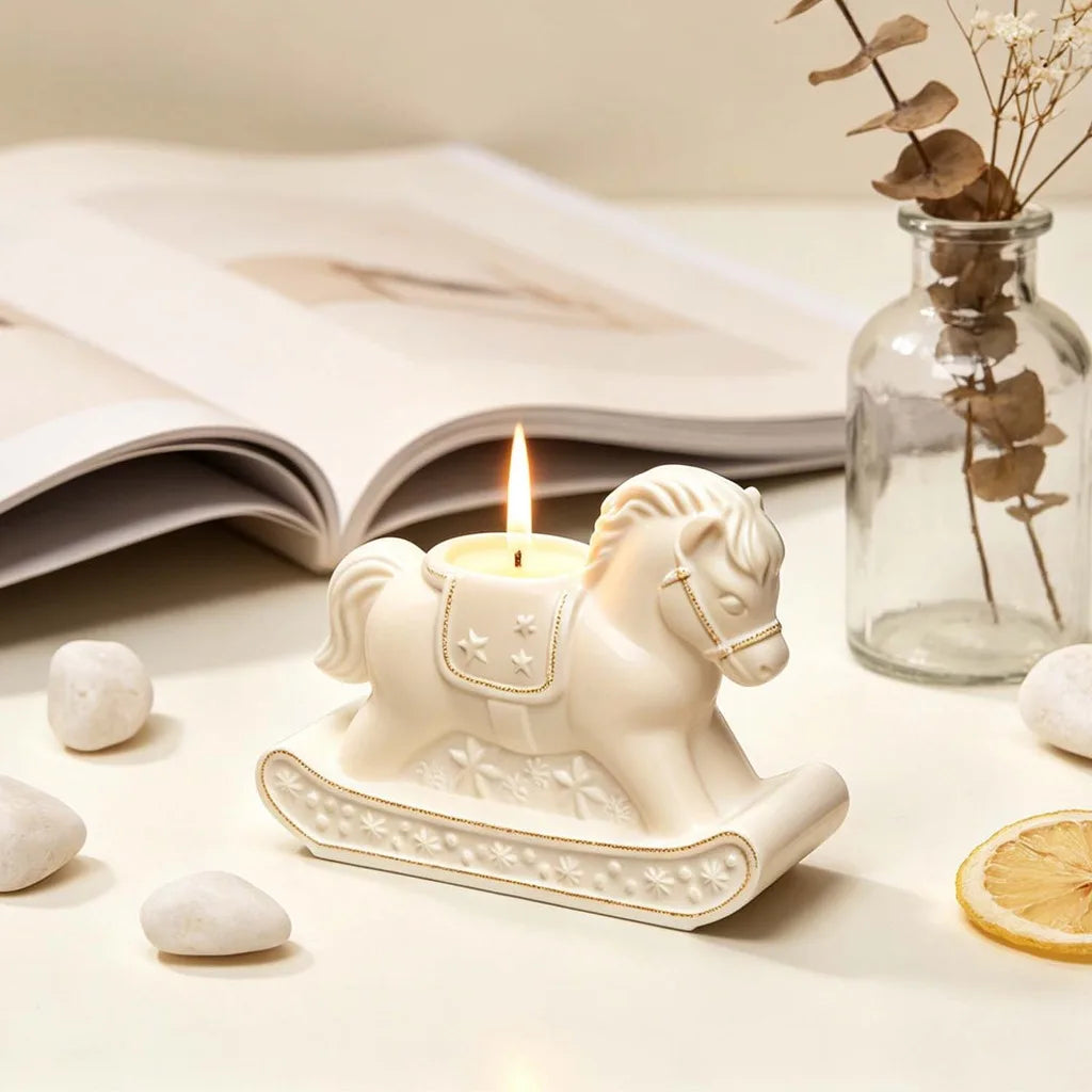 3D Rocking Horse Candle Holder Silicone Mold Reusable Mold for DIY Aromatherapy Gypsum Diffuser Stone Home Decor Oasis Select