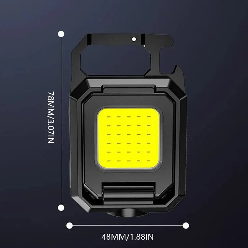 Mini LED Flashlight Keychain Light Double COB Lights USB Rechargeable Work Lights Fishing Lanterna with Magnet Built-in Battery Oasis Select