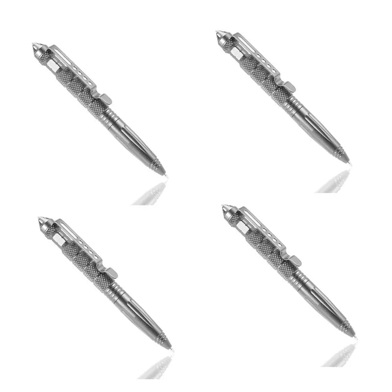 1/2/3/4pcs Multi Functional Tactical Pen High Quality Aluminum Anti Skid Portable Self Pen Steel Glass Breaker Survival Tool Oasis Select 4pcs Sliver