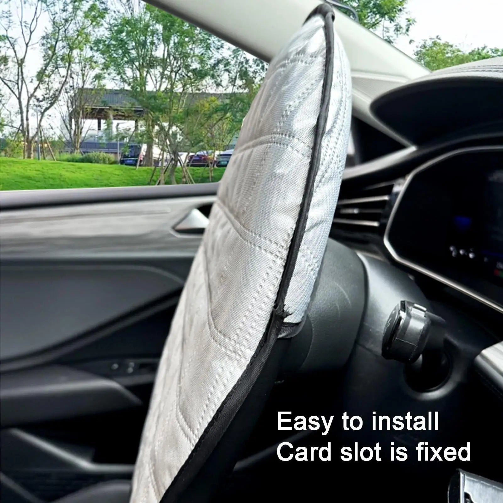 Car Steering Wheel Cover Heatproof Isolation Sun Protection Shade High-Temperature Resistant Car Steering Wheel Sun Block Oasis Select