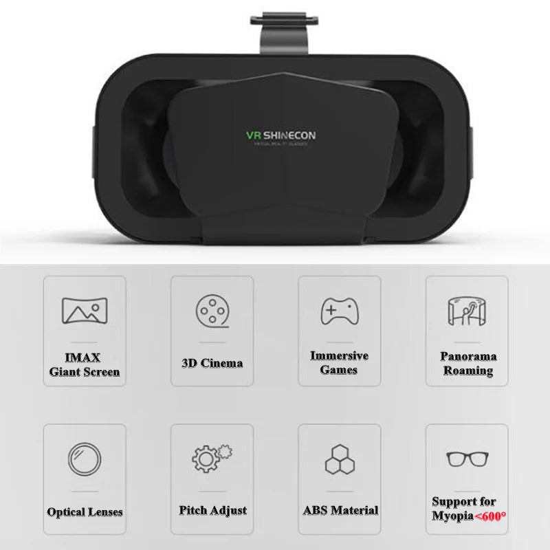 Shinecon 3D VR Headset Glasses for iPhone & Android | 120° FOV