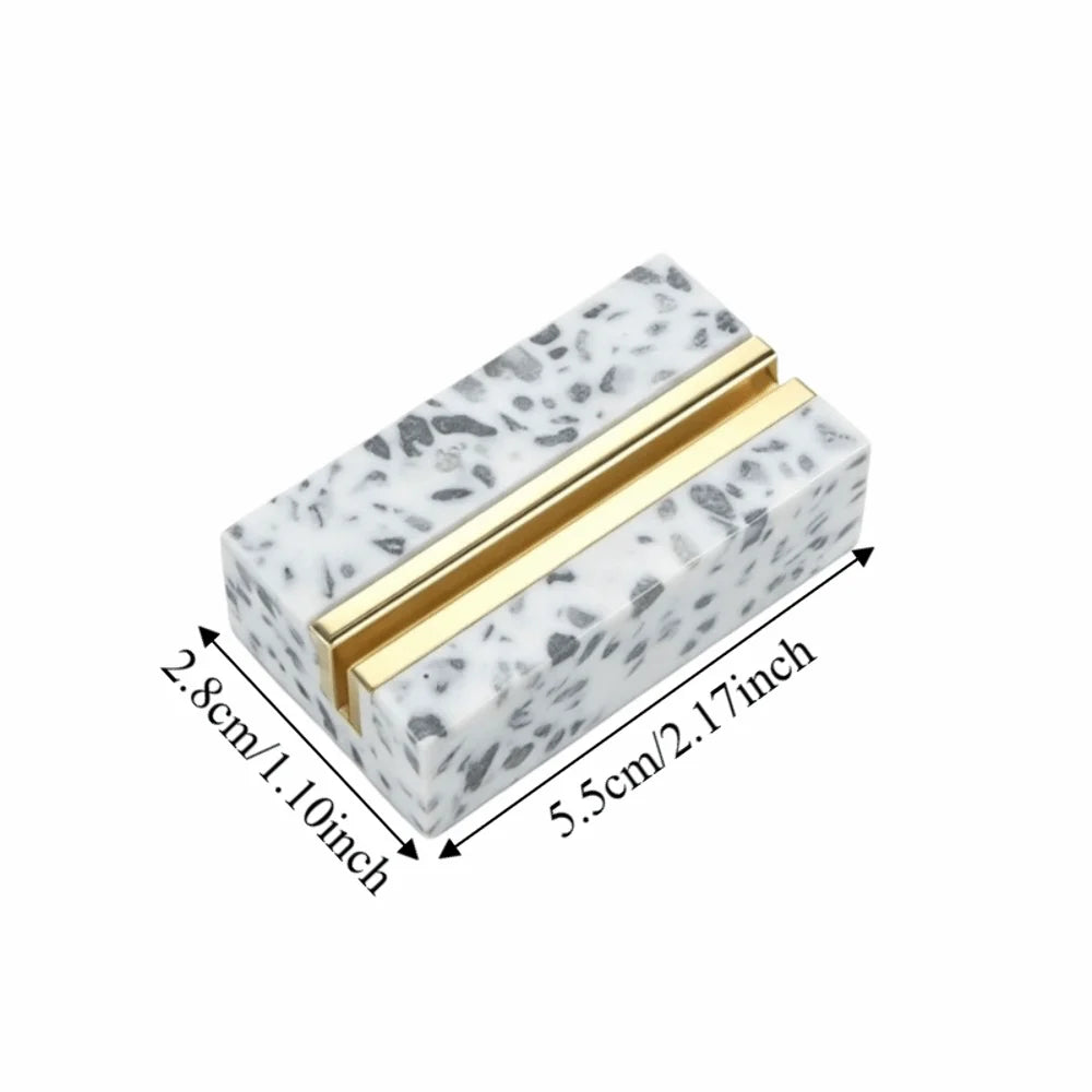 Marble Texture Desktop Business Card Holder Creative Design Elegant Postcard Calendar Stand Modern Stand Base Oasis Select