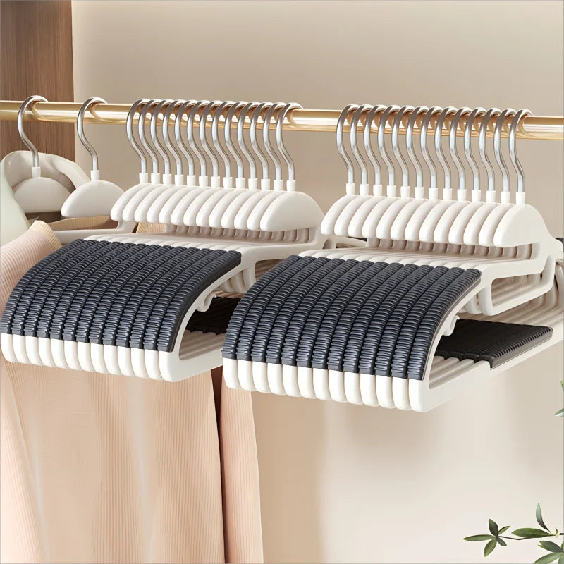 10Pcs Black/Orange/Grey Multifunctional Wet and Dry Household Hanger Suitable for Hanging Clothes Bedroom Wardrobe Anti-Slip Oasis Select