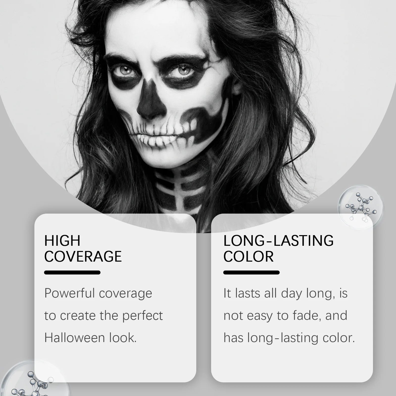 Halloween Black & White Face Paint Cream – Clown Cosplay Makeup Halloween Face Paint Oasis Select