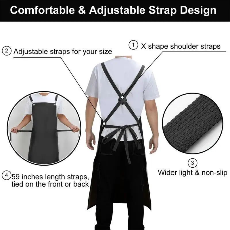 Beef Tendon Oil-proof Waterproof Heavy-duty Butcher Apron Kitchen Apron Vest Labor Insurance Aquatic Work Clothes Unisex Oasis Select