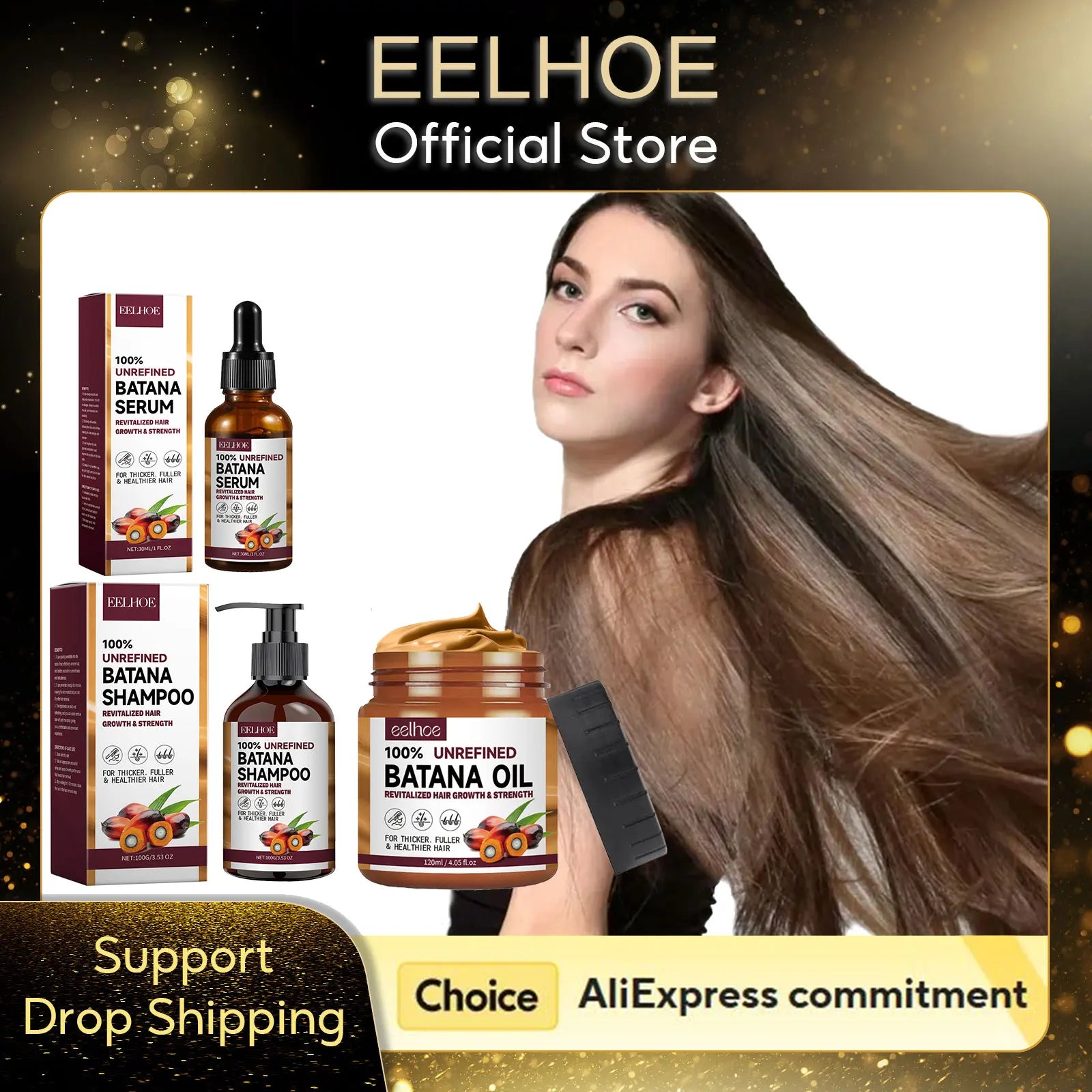 EELHOE Natural Batana Oil Deep Moisturizing Smooth Thick Hair Growth Shampoo and Conditioner for Damaged Hair Keratin Treatment Oasis Select