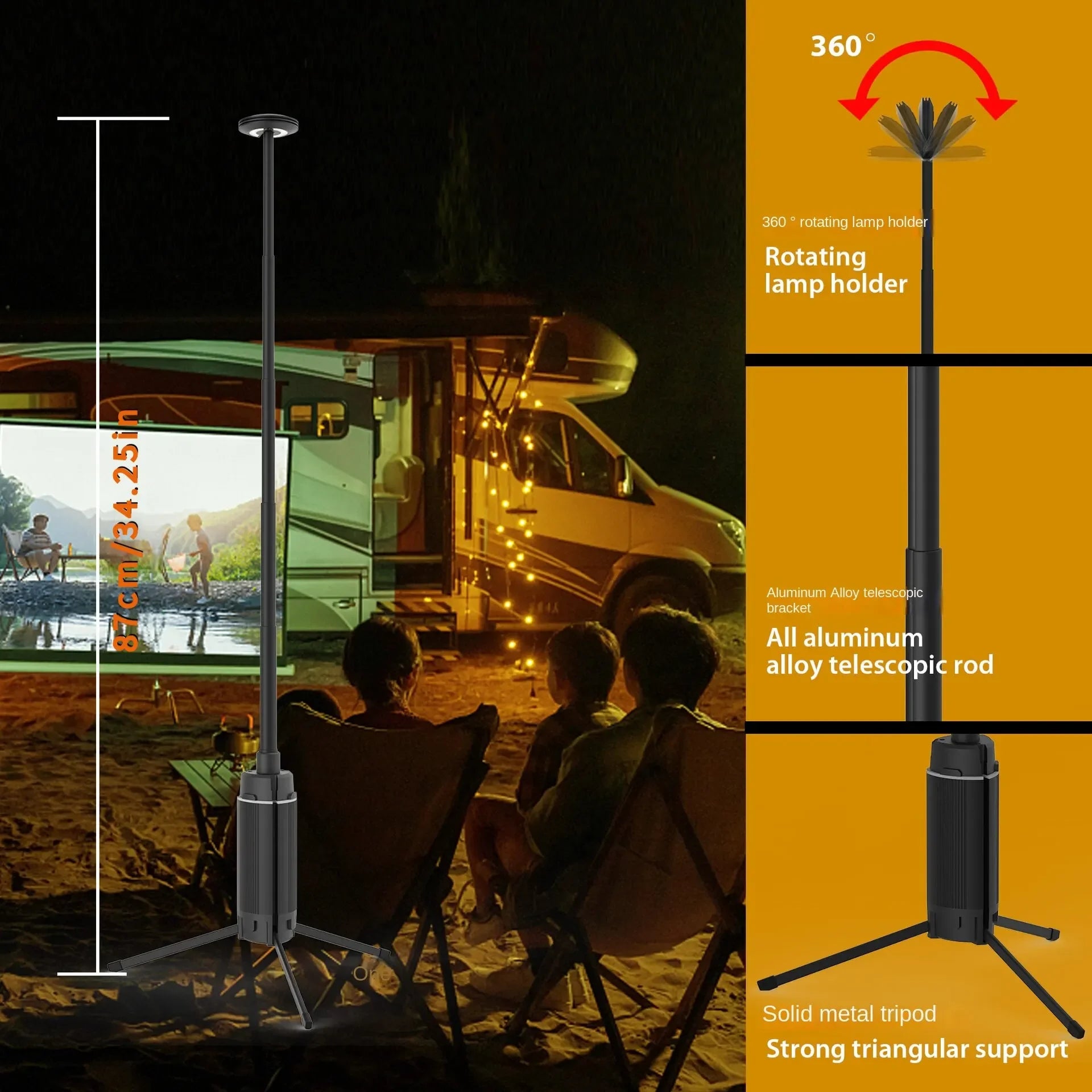 Outdoor Charging LED Camping Light for Work, Portable Telescopic Ultra High Brightness Lighting Oasis Select