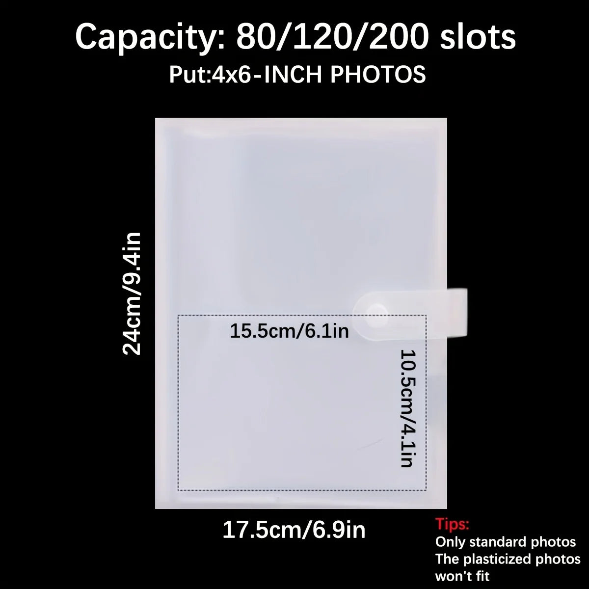 Large-capacity photo album 80-200 slots, can hold 6in photos for instant photos and postcards, to capture life and keep memories Oasis Select