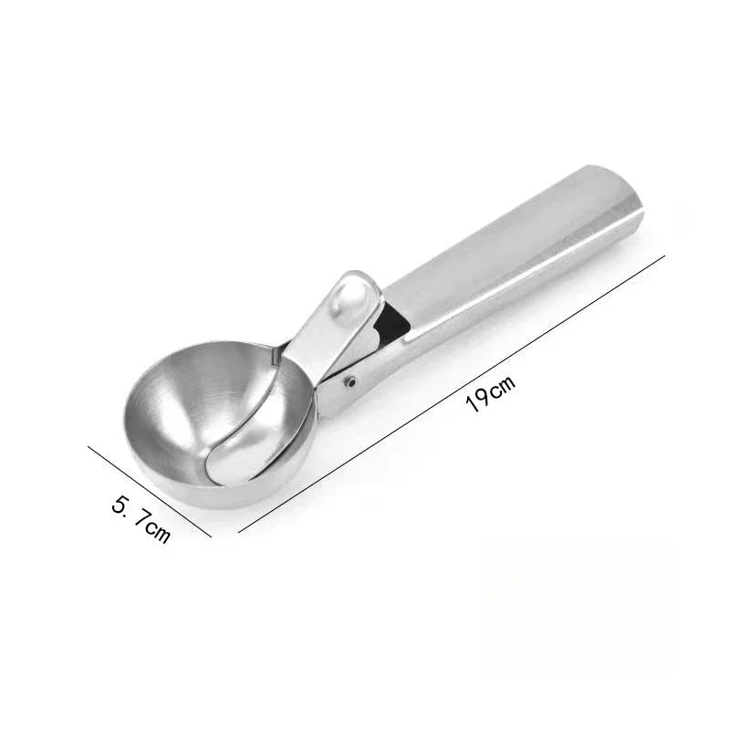 Multifunctional Ice Cream Scoops Stainless Steel Dual-Purpose Scoop Fruit Watermelon Spoon Ball Scoop Household Ice Cream Tools Oasis Select L
