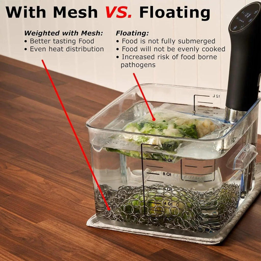 Sous Vide Sinker Weight Food Stainless Steel Mesh Net Evenly Cook Sous Vide Cooking Accessory Immersion Bag Kitchen tools Oasis Select