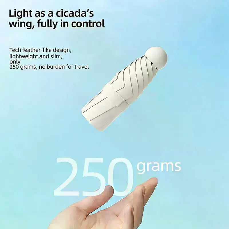 UPF 50+ Blackout Pocket Umbrella - Double-Layer Sun Protection, Compact & Windproof For Full Sun & Rain Defense Oasis Select