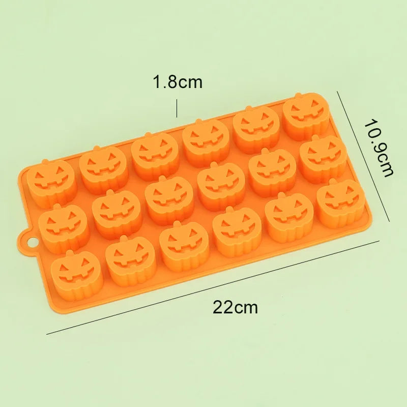 Halloween Silicone Molds Pumpkin Candy Mould Tray Pumpkin Ghost Bat Skull Fondant Chocolate Moulds for Craft Cupcake Soap Jelly Oasis Select 683