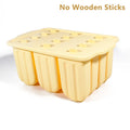 12-Cavity Silicone Ice Cream Mold Set with Lid Easy Release Kitchen Tray for Homemade Desserts Compatible with Refrigerator Oasis Select Yellow