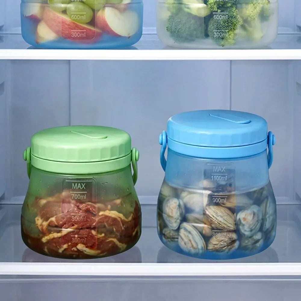 Foldable Silicone Food Storage Bucket 800–1500ml Leak-Proof