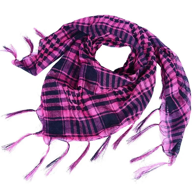 1/2pcs Men Women Scarf Plaid Tartan Lightweight Cotton Keffiyeh Scarf For Winter Square Shawl Scarf Tactical Neck Warmer Cover Oasis Select