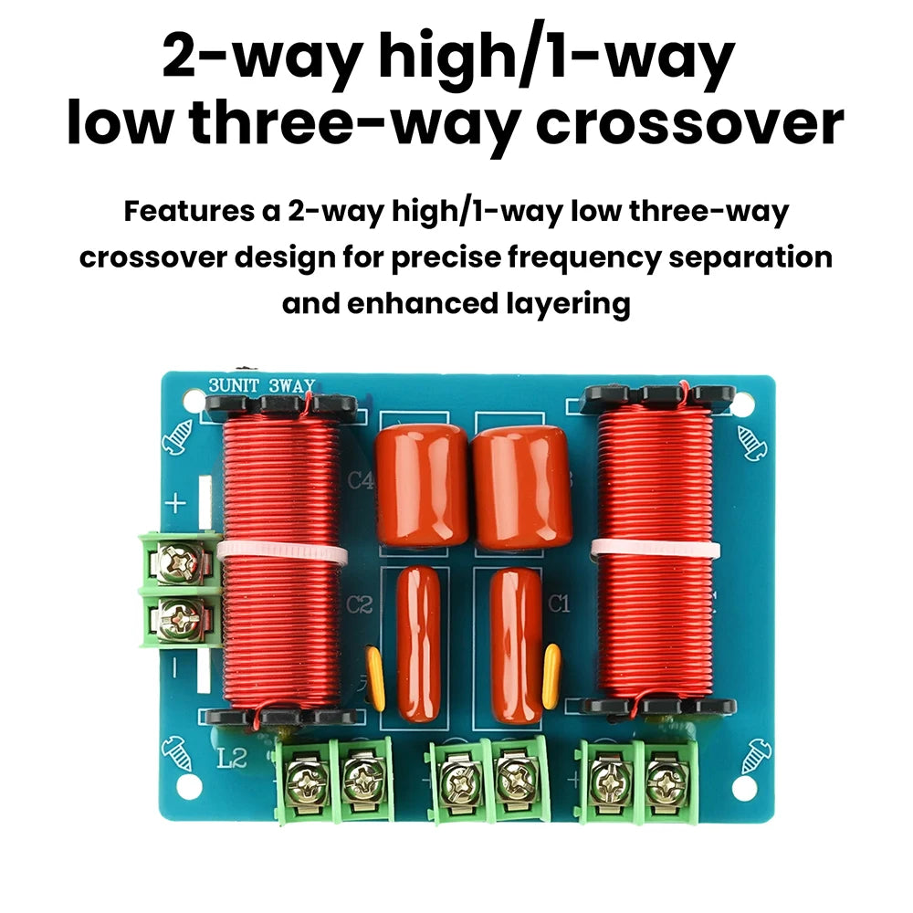 250W 2 High 1 Low Three-Way Crossover for KTV Stage Speakers Hifi Fever Grade Audio Divider with Precise Frequency Separation Oasis Select