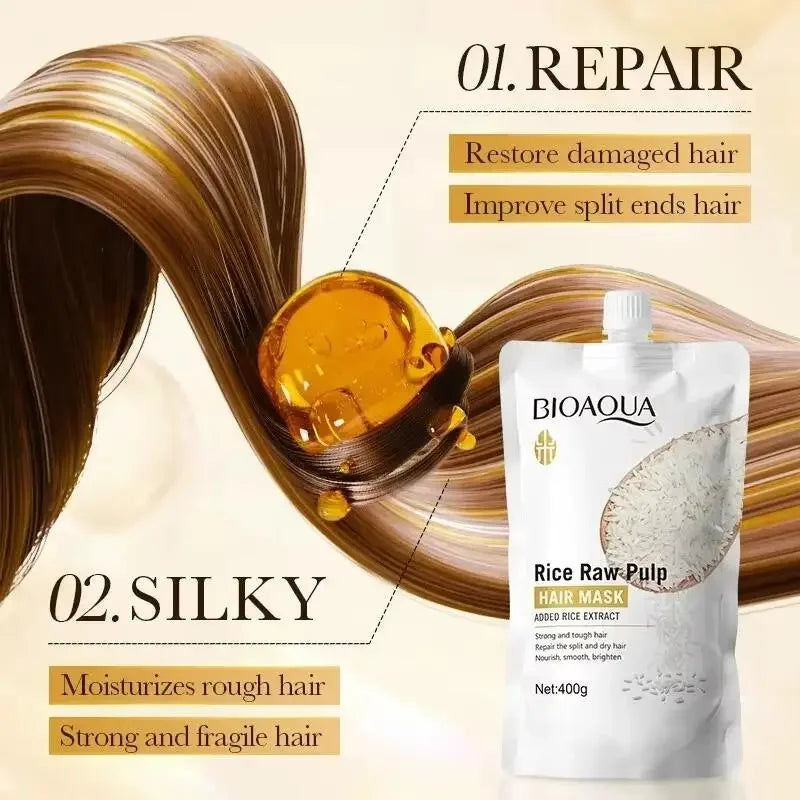 Rice Keratin Hair Mask 400g – Smooth, Soft & Frizz-Free Hair