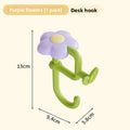 1pcs Detachable Desk Edge Bag Hook Practical Punch-free Hanging Bracket Student Daily Office Bag Organizer Oasis Select Purple