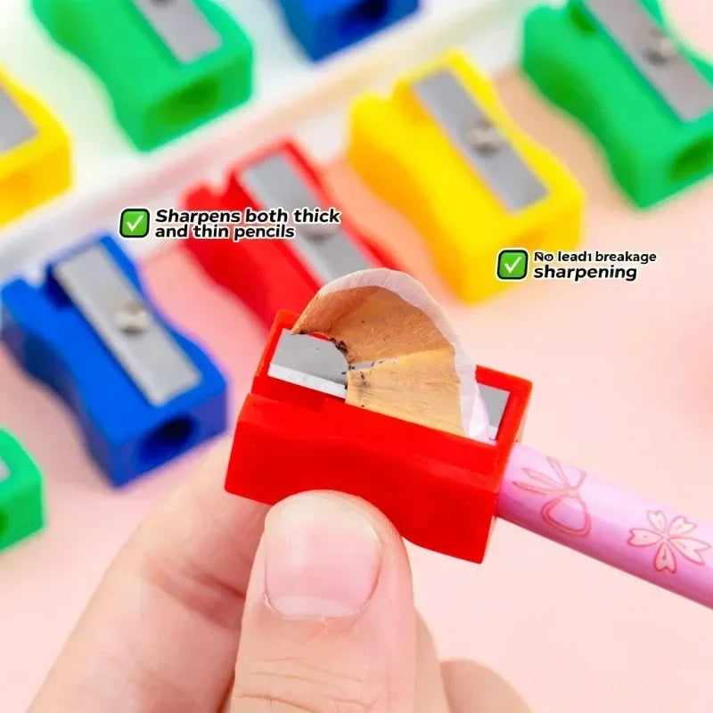 Mini Color Pencil Sharpener Curved Anti-slip Design Plastic Square Pencil Sharpener School Reward Stationery Oasis Select