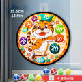 Family Interactive Toys Game Sticky Ball Dart Target Cartoon Pattern Indoor and Outdoor Safe Classic Dart Target Game Oasis Select Tiger style 8 Balls