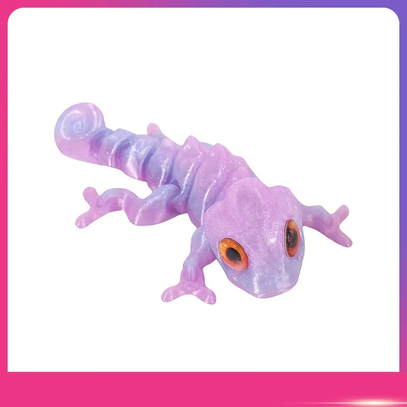 3D Printed Chameleon Figure – Movable Joints & Realistic Eyes Articulated Animal Figure Oasis Select Light Purple One Size