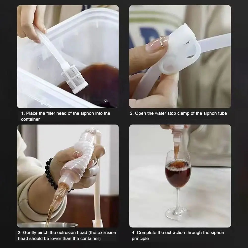 1Pcs 2M Brewing Siphon Hose DIY Bar Tool Wine Making Wine Extractor Household Plastic Alcohol Distiller Filter Tube Oasis Select