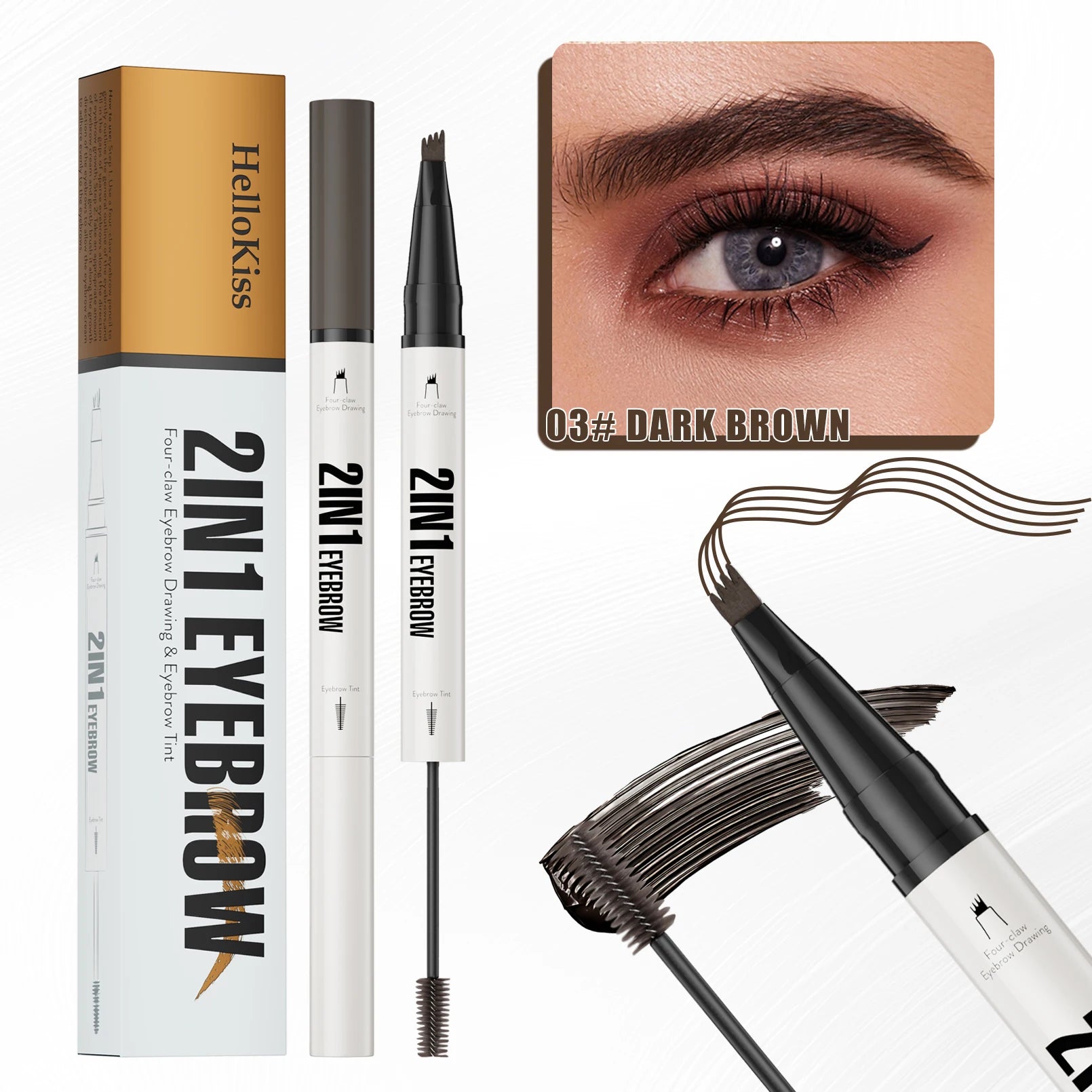 Hello Kiss 4D Microblading Eyebrow Pen – Waterproof Liquid Brow