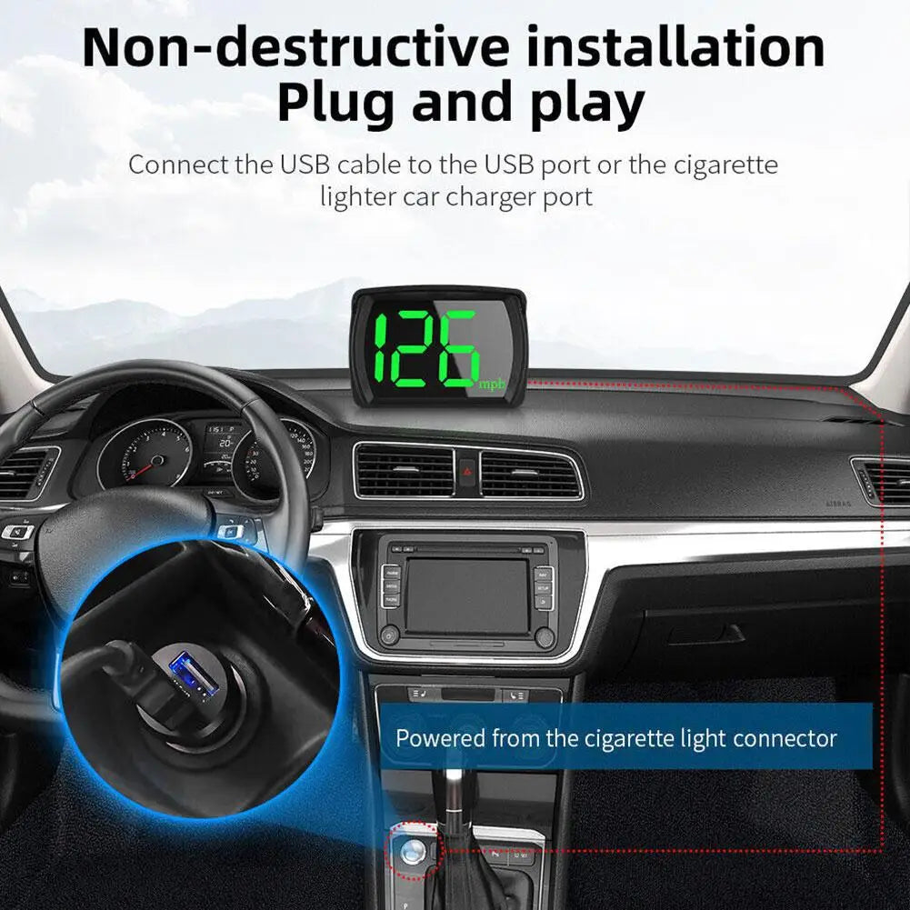 2026 GPS KMH MPH HUD Digital Speedometer Head Up Display Car Electronics Accessories for All Cars Electric Vehicles Motorbikes Oasis Select