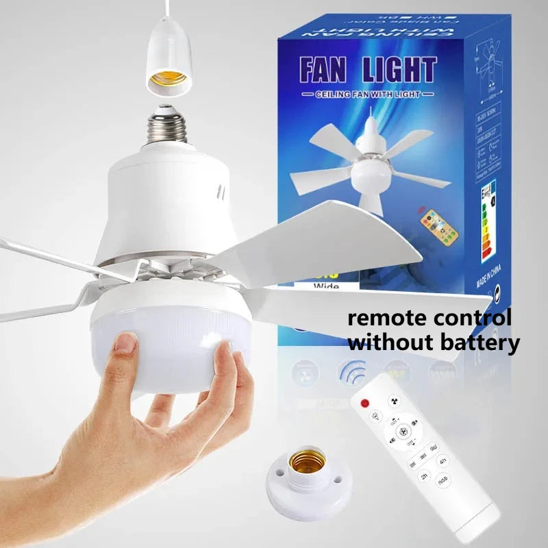 URGGU 30W LED Ceiling Fan E27 Remote Control Dimmable 3-Mode