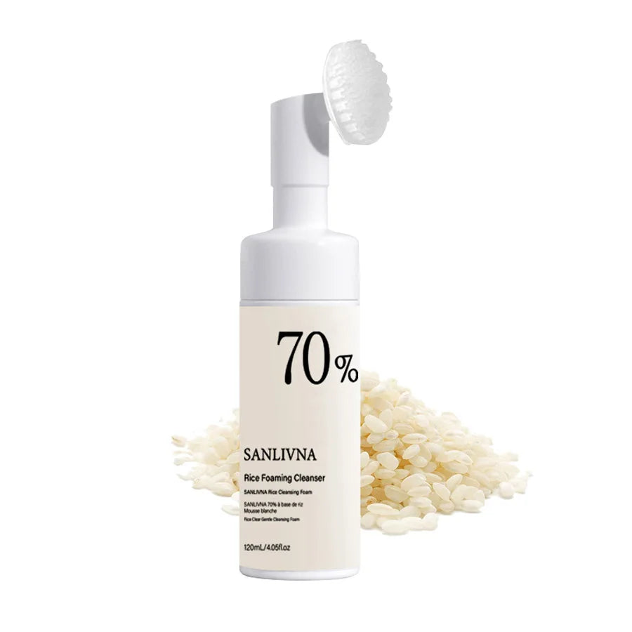 SANENDI Rice Toner Set – 70% Rice Extract & Niacinamide Skincare Set Oasis Select Cleansing Foam