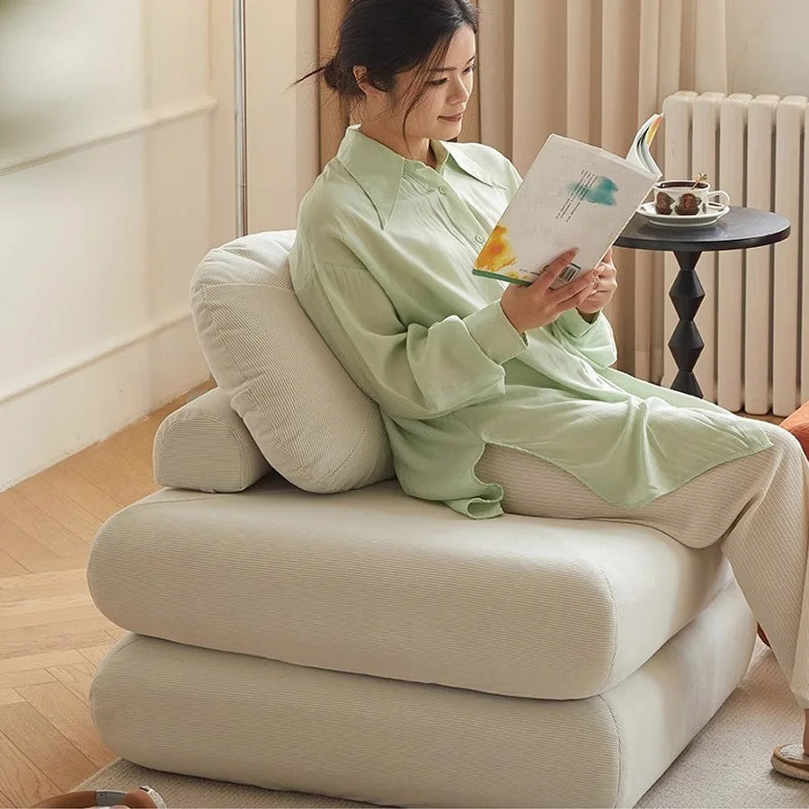 Fabric single sofa, sweet potato sofa bed, small-sized living room folding dual-use tatami, tofu block lazy sofa Oasis Select