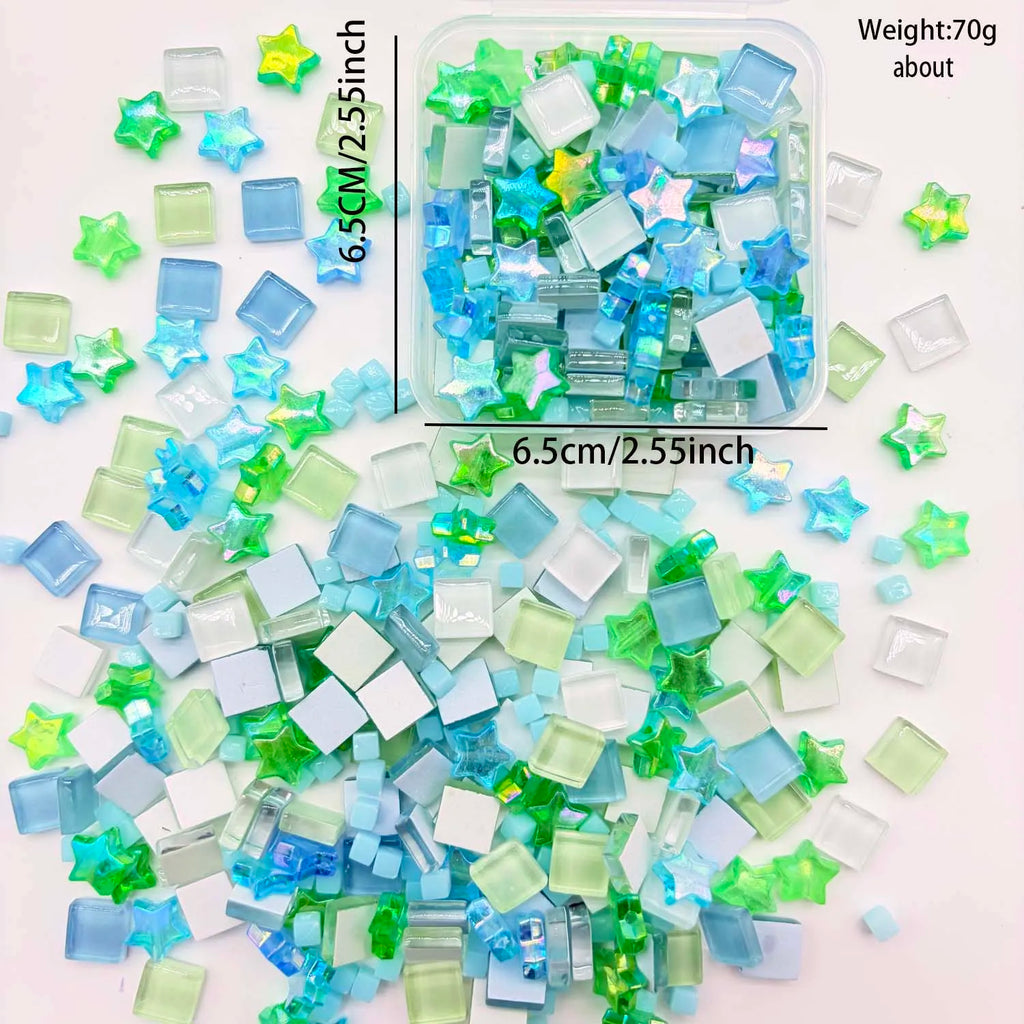 1 Box Glitter Multicolor Mosaic Tiles Handmade Craft Mosaic Crystal Glass Supplies Art Mosaic Making Home Decor Oasis Select C