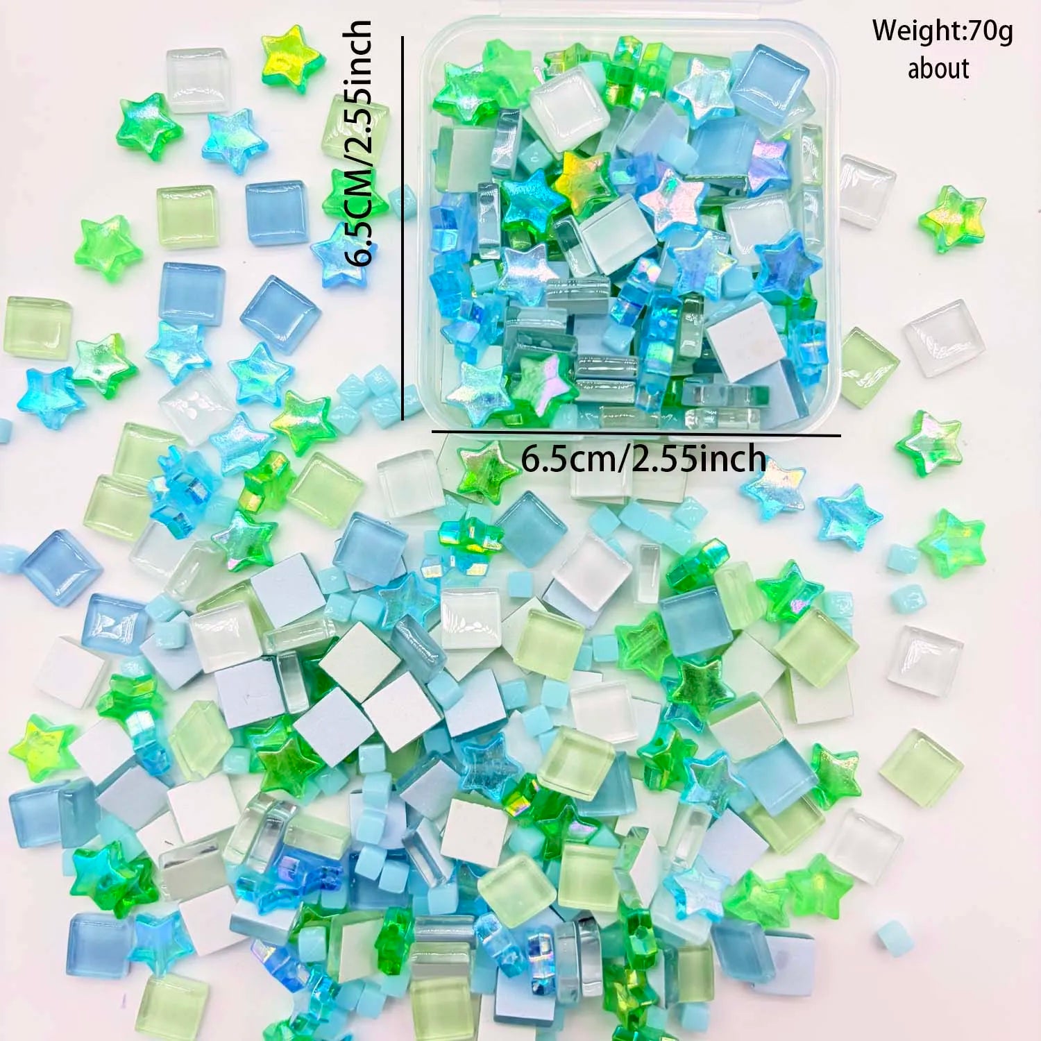 1 Box Glitter Multicolor Mosaic Tiles Handmade Craft Mosaic Crystal Glass Supplies Art Mosaic Making Home Decor Oasis Select C