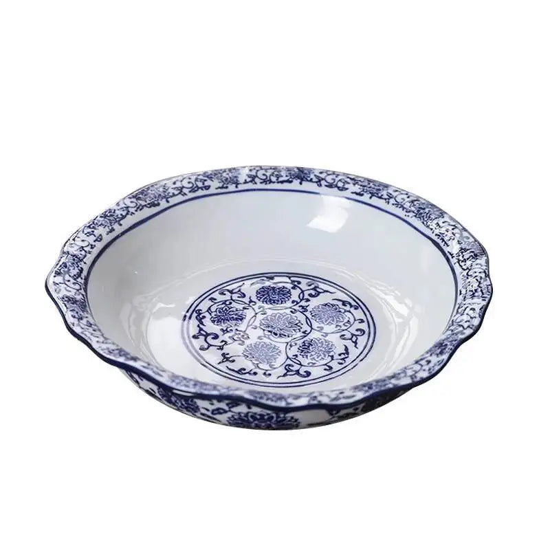 Blue And White Porcelain Plates Deep Soup Dishes Ceramic Dinner Plate Tablewear Oasis Select
