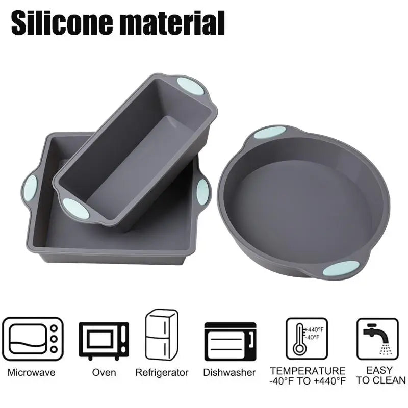 1PC Silicone Round Cake Tray Non-Stick Silicone Baking Tray Set Food Grade Cake Mold With Metal Reinforced Frame For Oven Baking Oasis Select