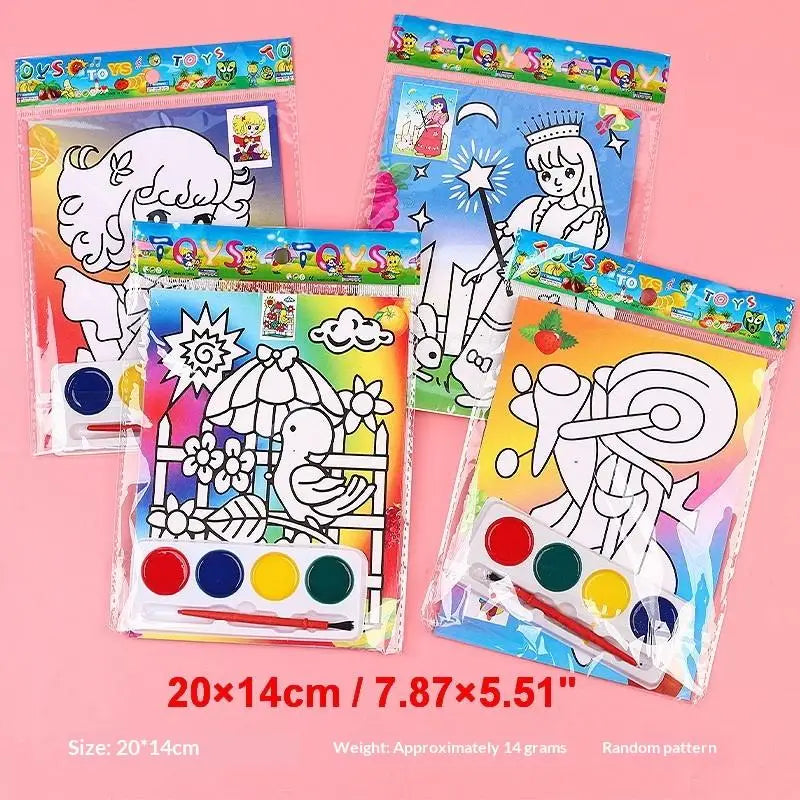 DIY Watercolor Painting Set Washable Non-Toxic Art Supplies for Toddler Home Preschool Craft Party Games Oasis Select 5pcs Black