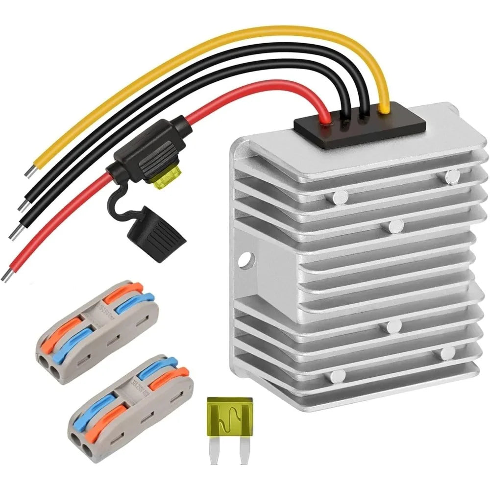 20A 240W Golf Cart DC 18V 20V 24V 36V 48V Step Down to DC 12V Converter Voltage Regulator Reducer Power Buck Converter with Fuse Oasis Select