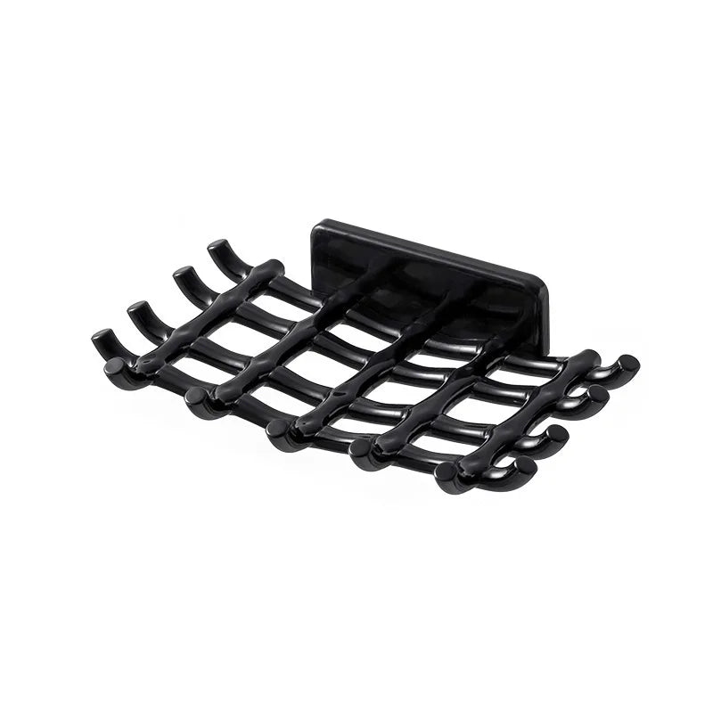 Soap Box Wall Mounted Drainage Shelf For Home Use No Punching High-end Bathroom New Soap Dish Rack Hooks For High-end Bathrooms Oasis Select Black