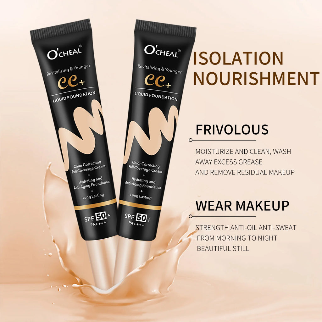 Ocheal 30g BB/CC sunscreen Cream SPF 50/PA+++ Facial Liquid Foundation Cream Anti-Aging Long Lasting Full Coverage Cream Powder Oasis Select