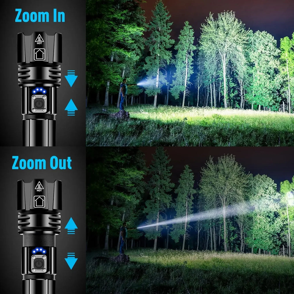 Most Powerful LED Flashlight Rechargeable Torch Lighting 1500M Tactical Lantern Ultra Bright Flashlight With Usb Rechargable Oasis Select