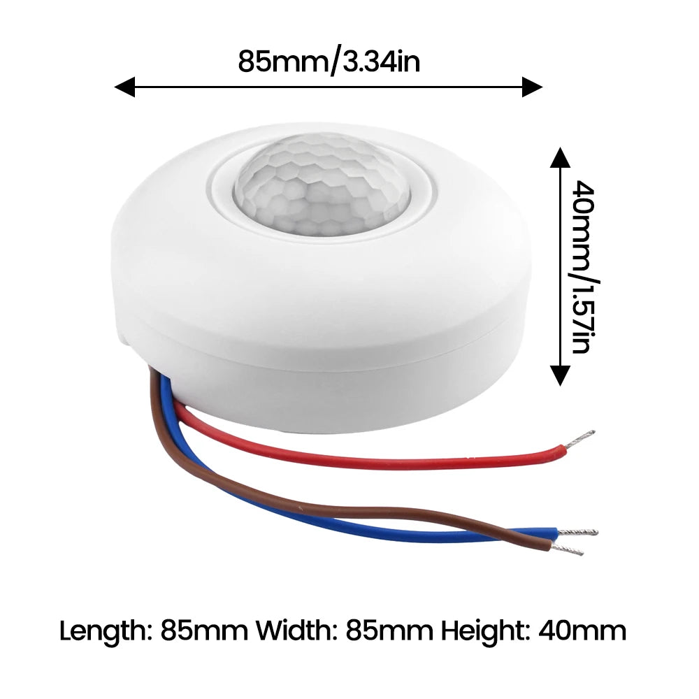 AC85-265V Intelligent Human Infrared Sensor Switch Ceiling Sensor Switch for Ceiling 360℃ Motion Sensor Light Switch Wholesale Oasis Select