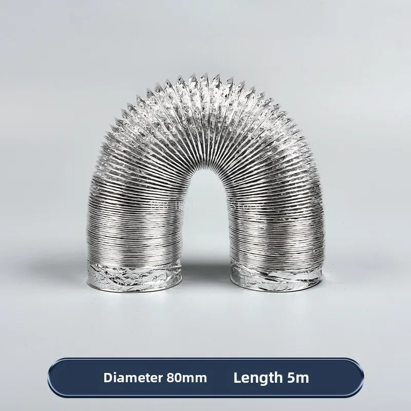4 Inch 100mm Ventilator Pipe PVC Aluminum Tube Air Ventilation Hose Flexible Exhaust Duct 3/2M System Vent Bathroom Oasis Select 80mm X 5M