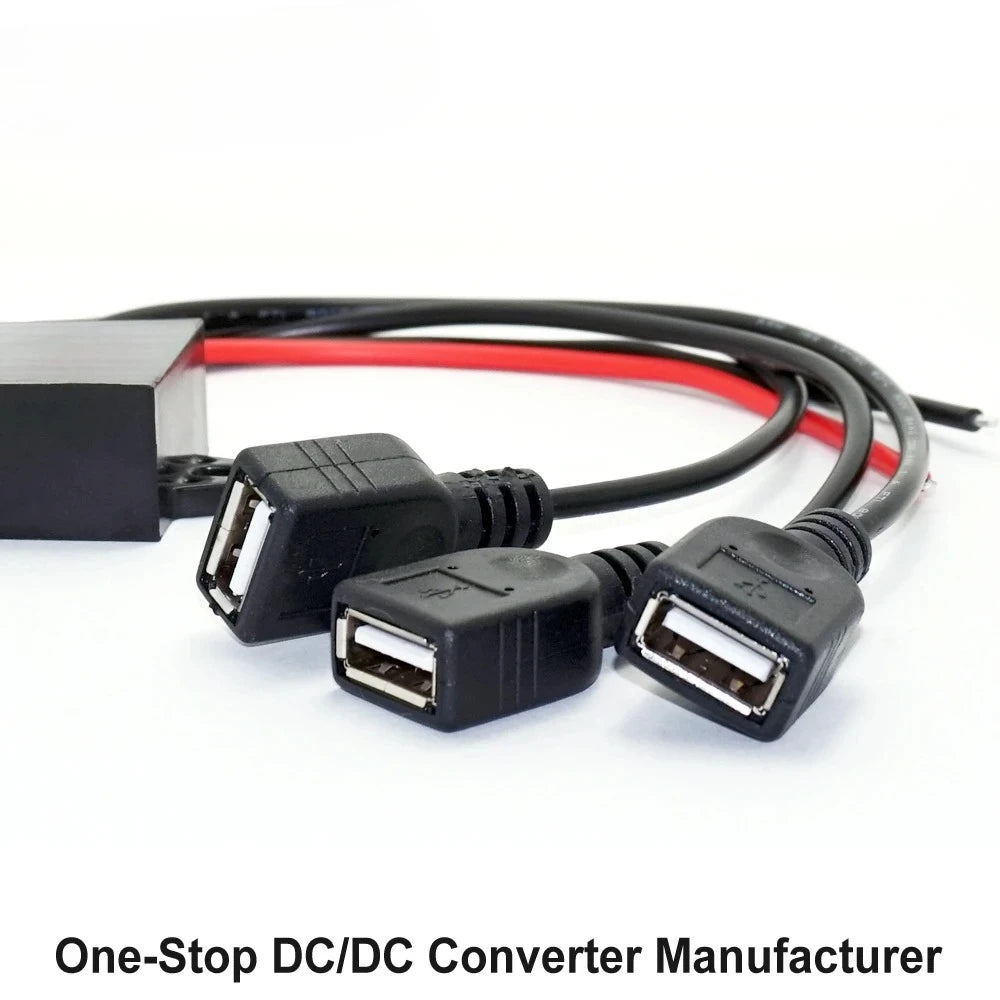 Car Power Converters 12V 24V to 5V 6A 30W Power Adapter DC Step Down Buck Power Converter with Triple USB Output for Car Phone C Oasis Select