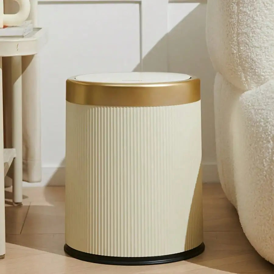 Fashionable Circular Wastebasket Durable Plastic Recycle Bin Large Capacity Double Double-layer Kitchen Garbage Cube Trash Can Oasis Select