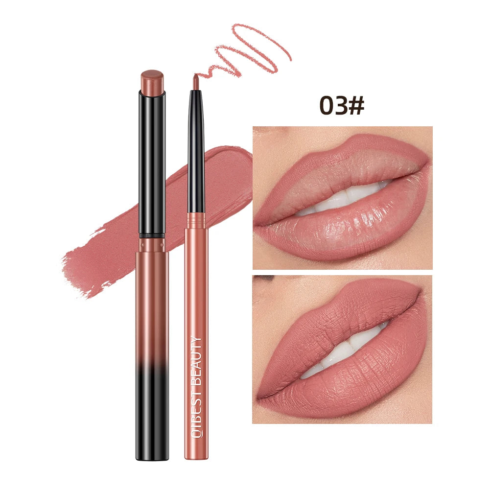 QiBest Matte Nude Lipstick & Lip Liner Set – Waterproof 2-Pc