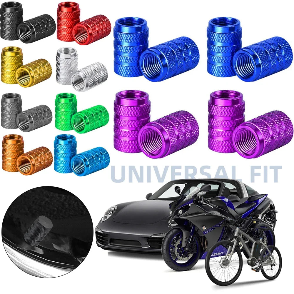 4Pcs/Set Aluminum Alloy Car Whee Tire Valve Caps Valve Stems Cover Car Wheel Dustproof Cap For Car Truck Motorcycle Bicycle Oasis Select