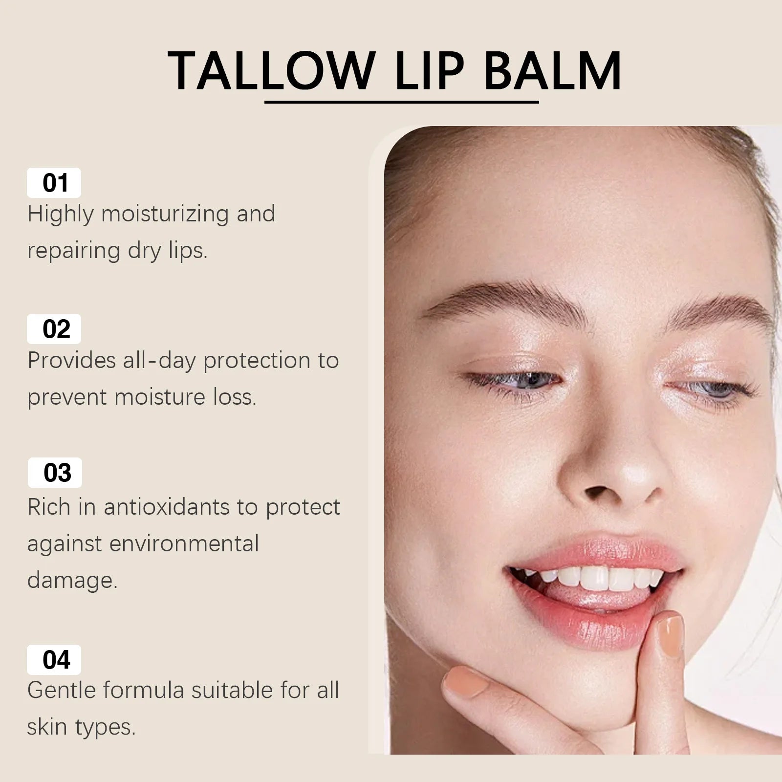Tallow Lip Balm – Nourishing, Hydrating & Line-Fading Nourishing Lip Balm Oasis Select